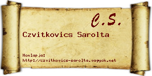 Czvitkovics Sarolta névjegykártya